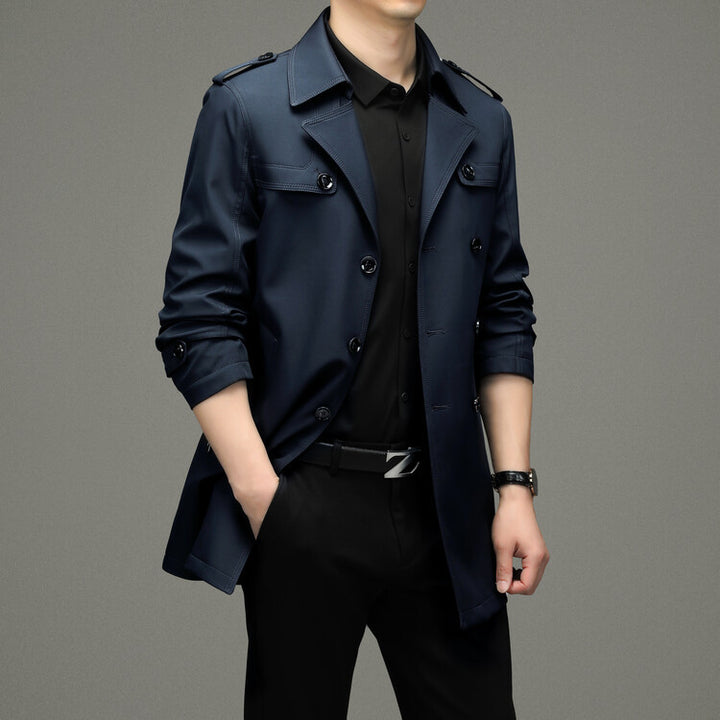 Herren eleganter Trenchcoat mit modischen Details Aliams