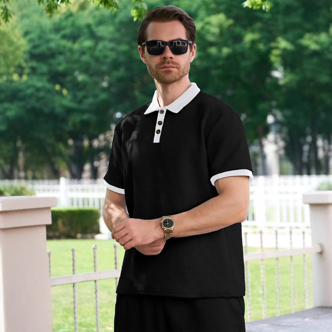 Herren Poloshirt mit strukturiertem Design und modischen Kontrasten Aliams