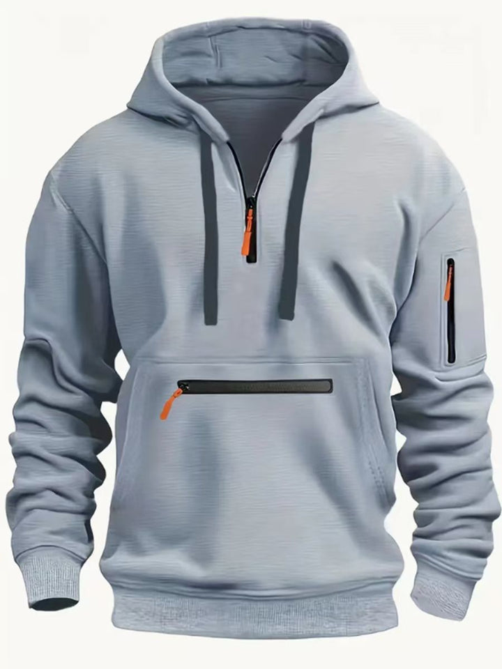 Herren Hoodie mit praktischem Reißverschluss und modernen Design-Elementen Aliams
