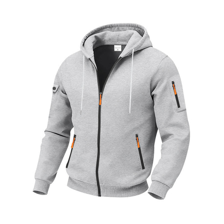Herren sportlicher Hoodie mit funktionalen Reißverschlusstaschen Aliams