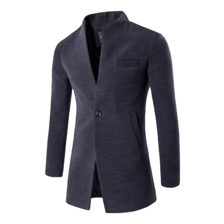 Herren elegante Wolljacke mit modernem Stehkragen Aliams