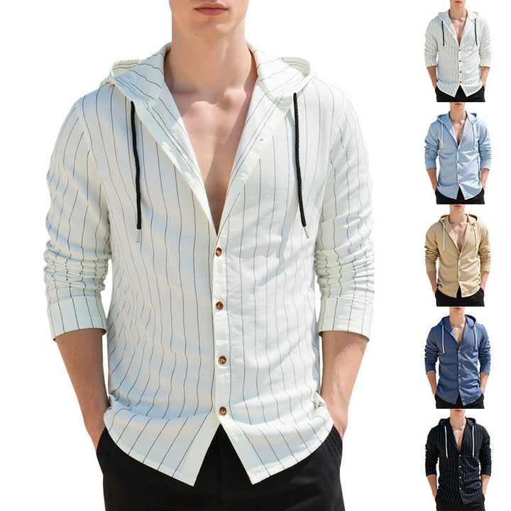 Herren Hoodie mit Knopfleiste und atmungsaktiver Struktur Aliams