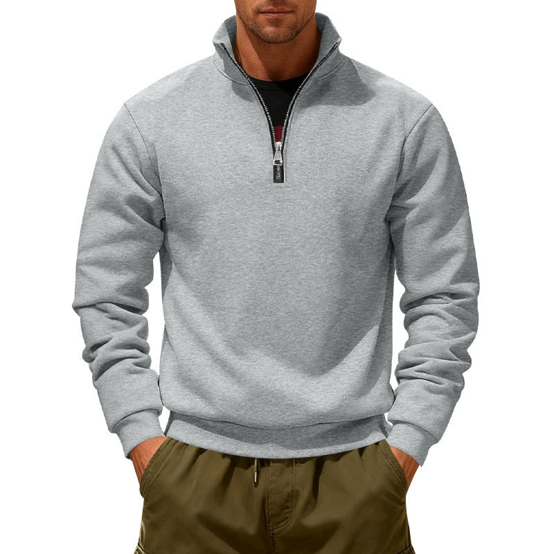 Herren Sportpullover mit modernem Stehkragen und praktischen Reißverschluss Aliams