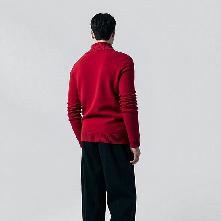 Herren Eleganter Pullover mit modernem Schalkragen und hochwertiger Verarbeitung Aliams