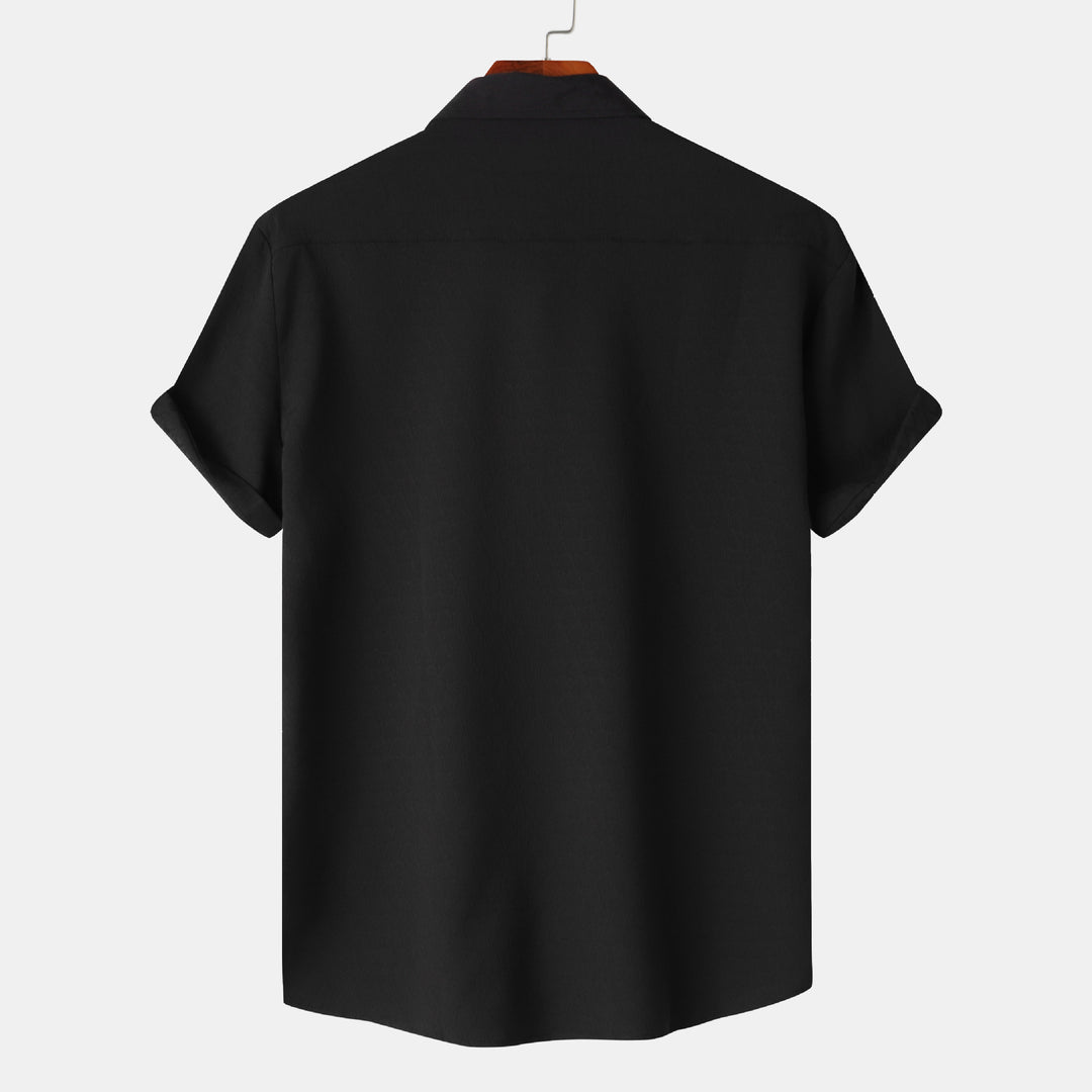 Herren Kurzarmhemd aus atmungsaktiver, strukturierter Baumwolle mit modernem Schnitt Aliams