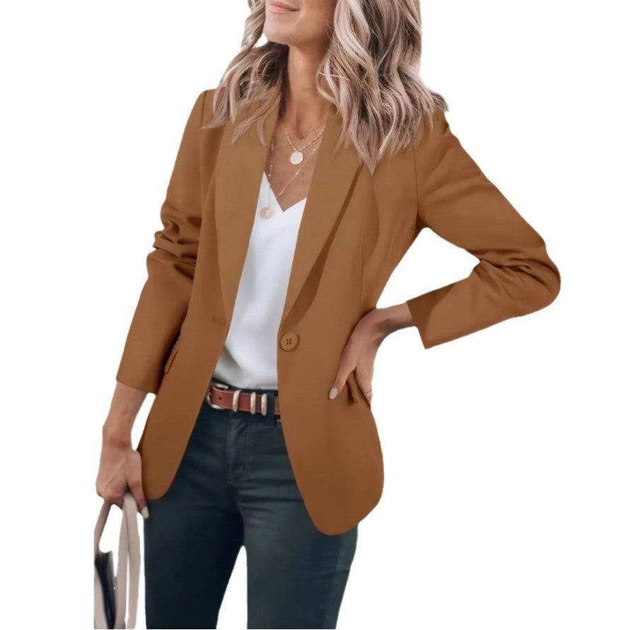 Damen Lässiger Blazer mit Elegantem Schnitt und Praktischen Taschen Aliams