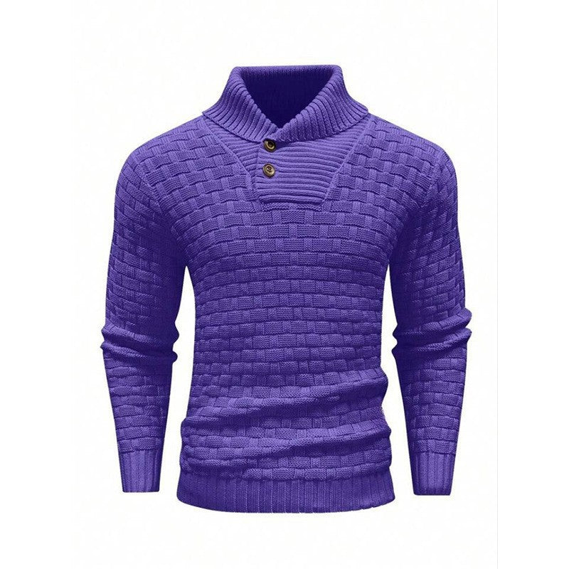 Herren Strickpullover mit Strukturiertem Muster und Modernem Stehkragen Aliams