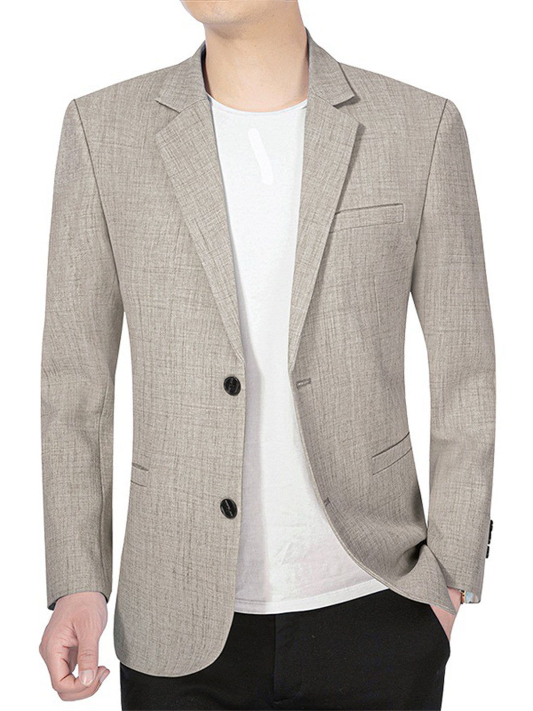 Herren eleganter Freizeit-Blazer mit komfortablem Schnitt und feiner Struktur Aliams