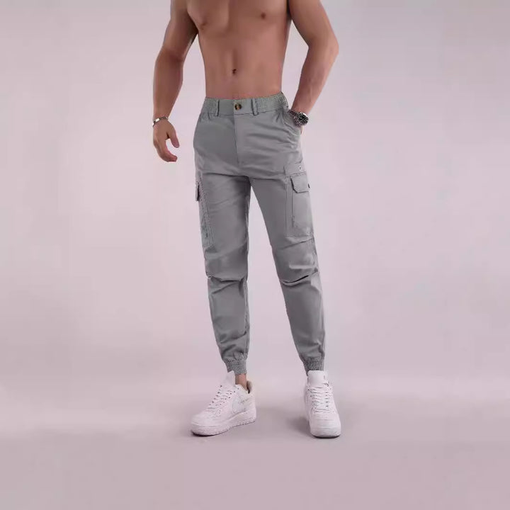 Herren Cargo-Hose mit funktionalen Taschen und elastischem Bund Aliams