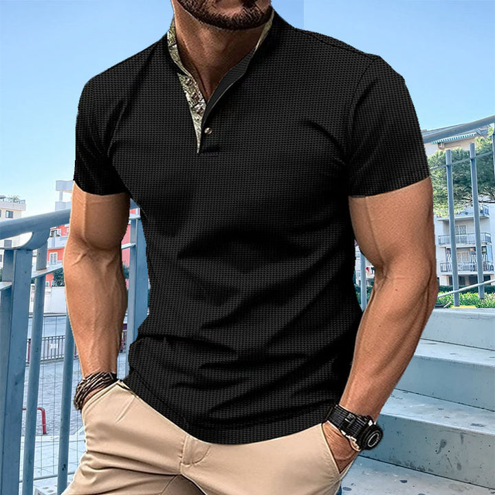 Herren Poloshirt mit modischem Kragen und strukturierter Oberfläche Aliams