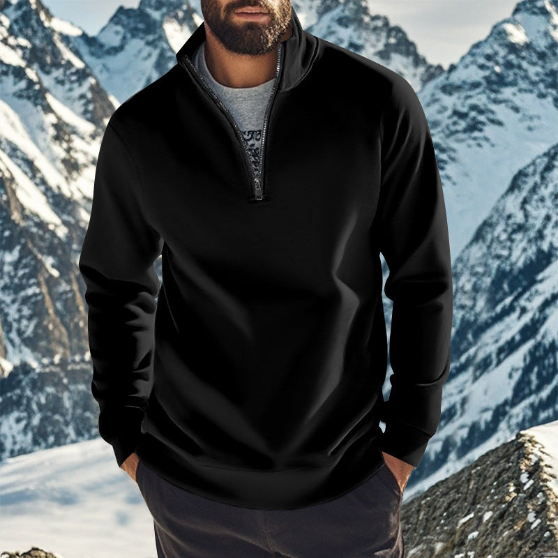 Herren Fleece-Pullover mit halbem Reißverschluss Aliams