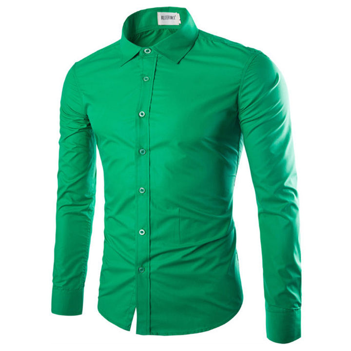 Herren elegante Langarmhemd Aliams