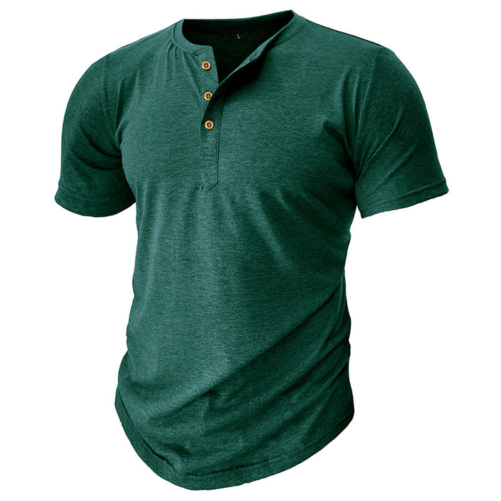 Herren Henley T-Shirt mit Knöpfen und lässigem Schnitt Aliams