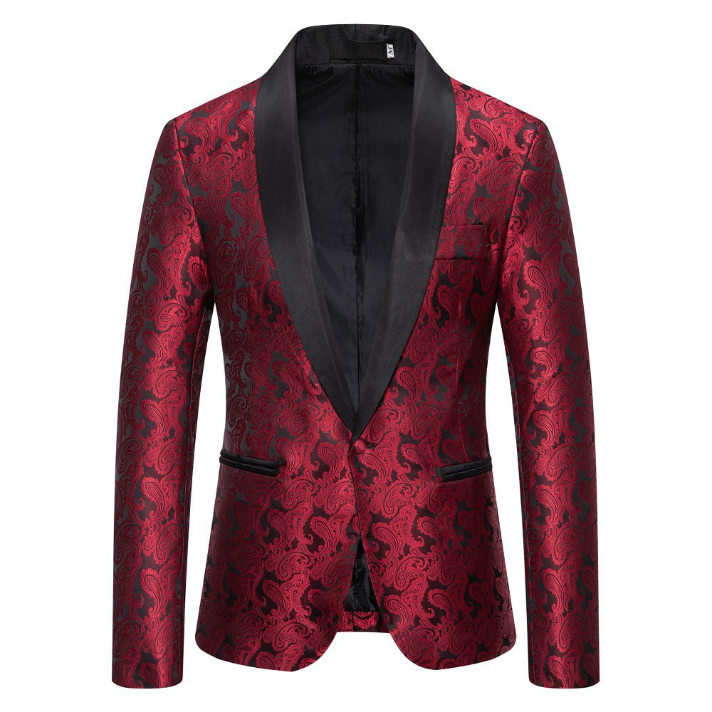 Herren eleganter Smoking-Blazer mit Paisleymuster und satinierter Verfeinerung Aliams