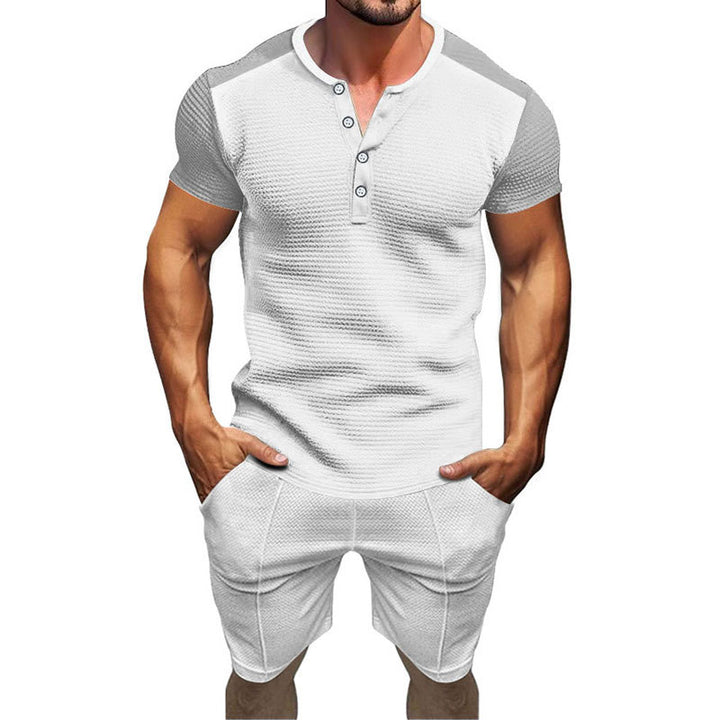 Herren Sportliches Kurzarm-Shirt und Shorts Set Aliams
