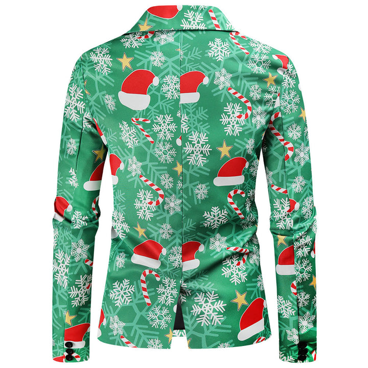Herren Festlicher Blazer mit weihnachtlichem Motiv und modernem Schnitt Aliams