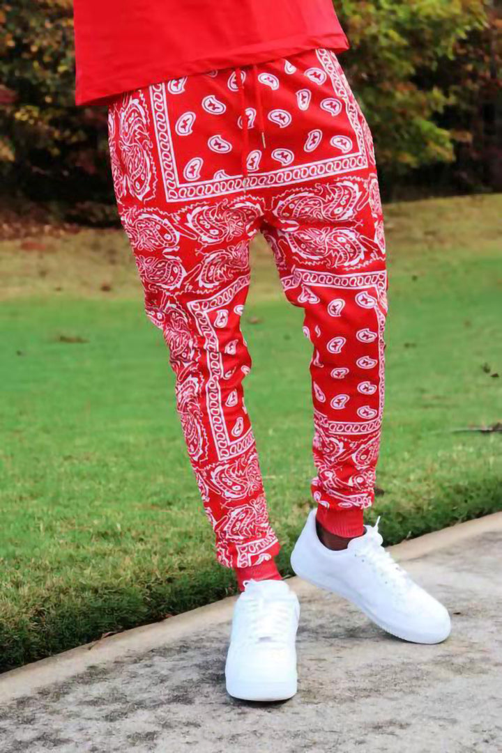 Herren Trendige Jogginghose mit Bandana-Muster Aliams