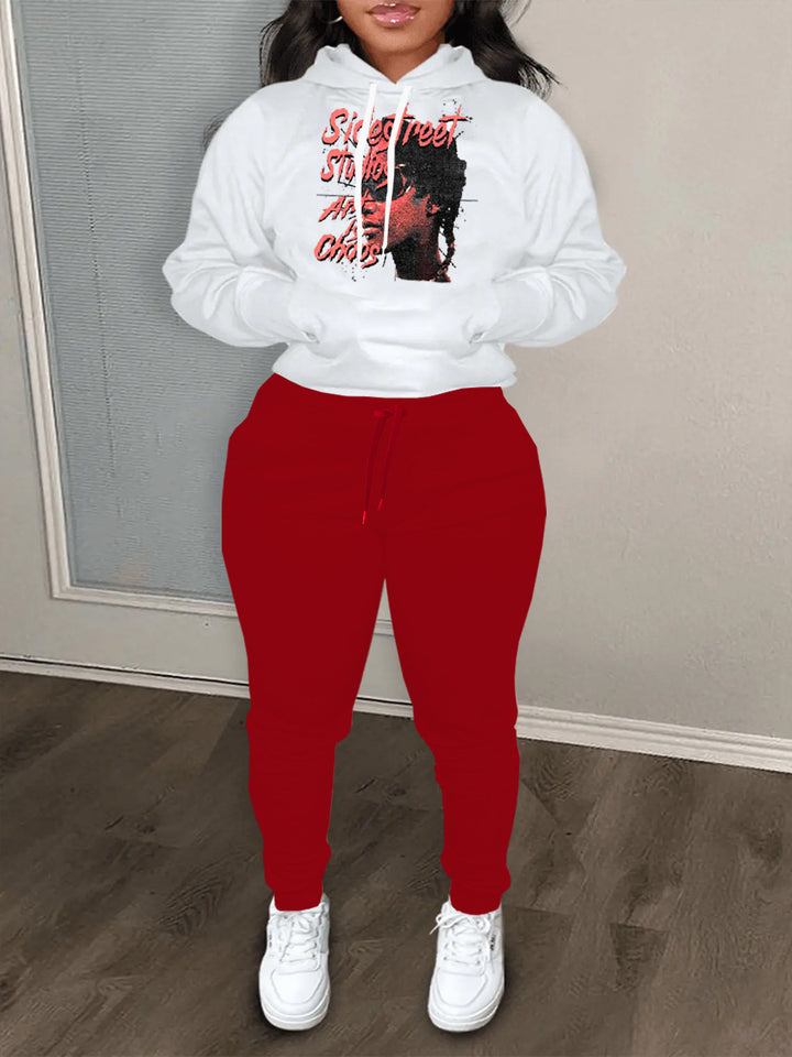 Herren Hoodie und Jogginghose Set mit auffälligem Grafikelement Aliams