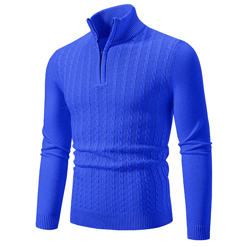 Herren eleganter Strickpullover mit hochabschließendem Reißverschluss Aliams