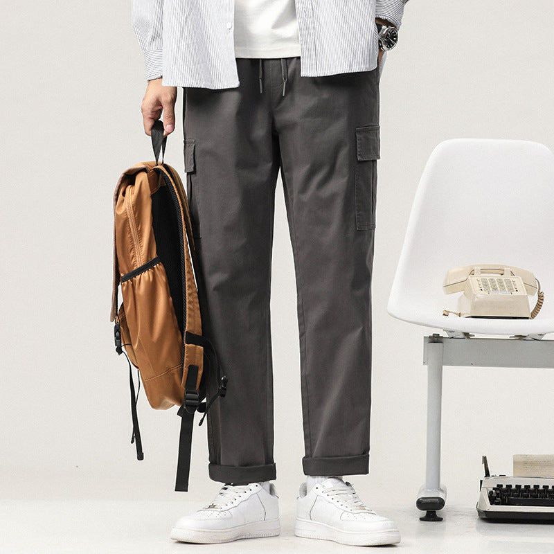 Herren bequeme Cargo-Hose mit elastischem Bund und praktischen Taschen Aliams