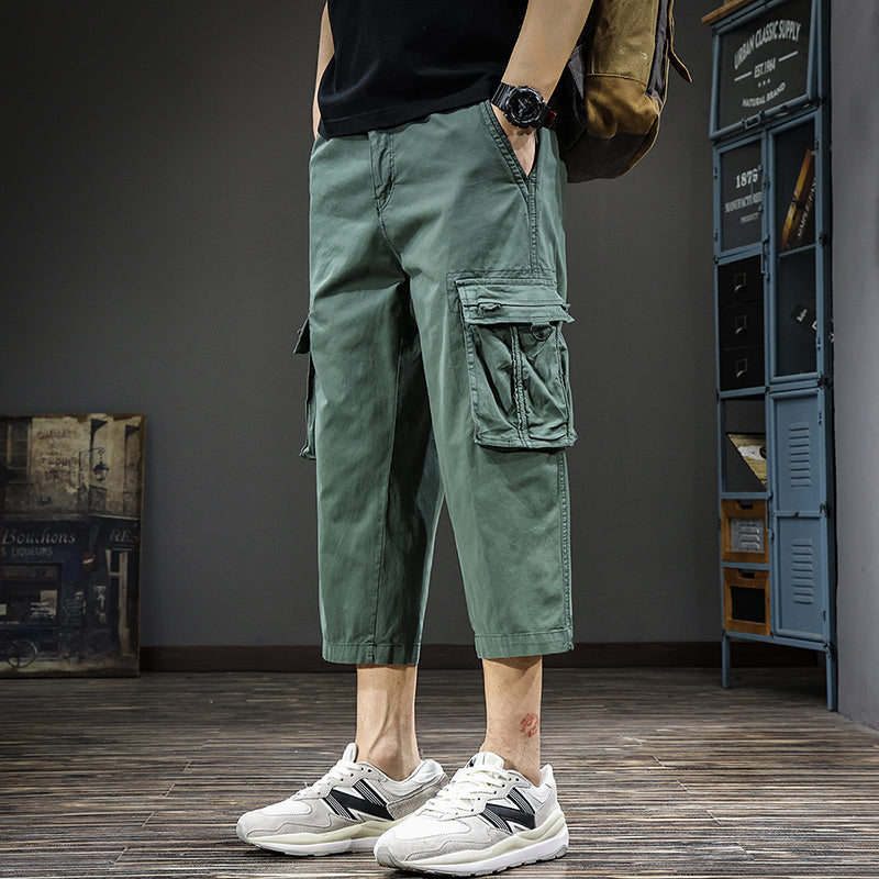 Herren Cargo-Shorts mit vielen Taschen und elastischem Bund Aliams