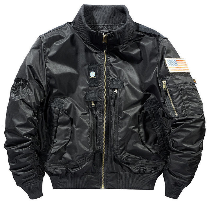 Herren stylische Bomberjacke mit vielseitigen Taschen Aliams