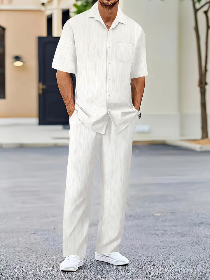 Herren Freizeitanzug mit eleganter Textur und praktischen Taschen Aliams