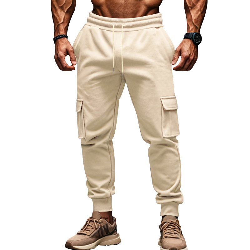 Herren Cargo-Jogginghose mit elastischem Bund und multifunktionalen Taschen Aliams
