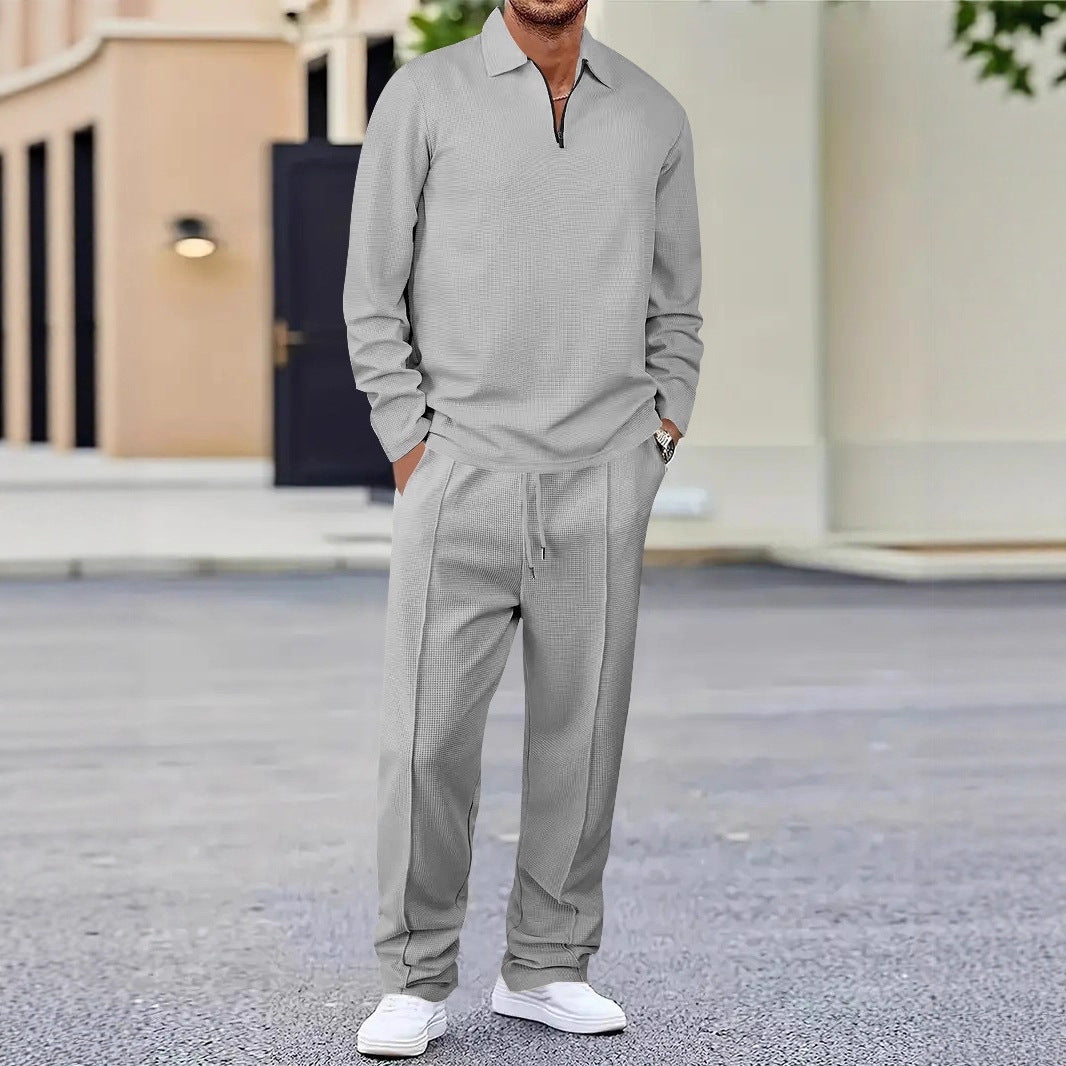 Herren Sportliches Kapuzenoberteil und Stretchhose Set mit atmungsaktivem Strukturmaterial Aliams