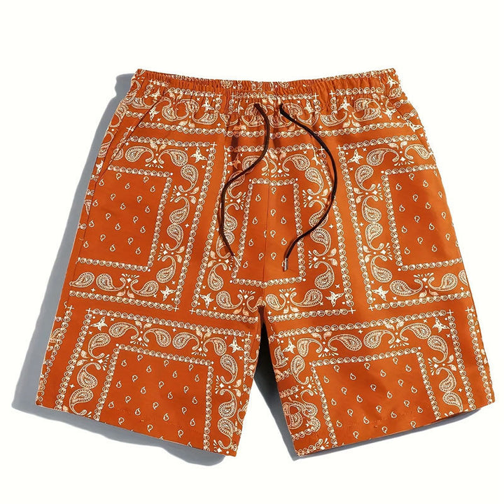 Herren Badeshorts aus atmungsaktivem Material mit modernem Paisleymuster Aliams