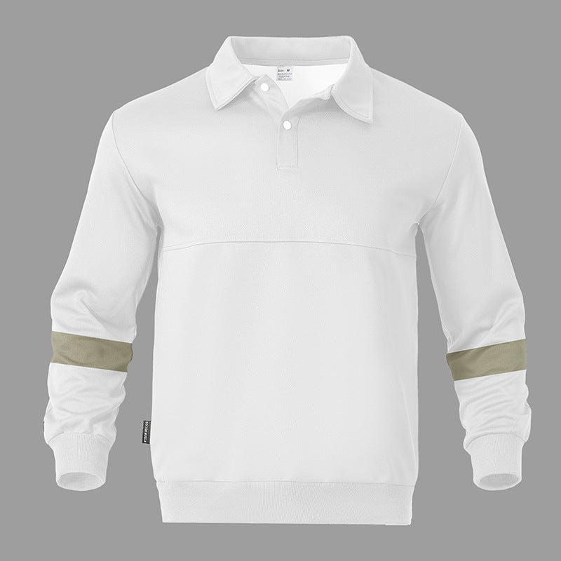 Herren sportlicher Langarm-Polo mit modernem Design und Kontrastärmel Aliams