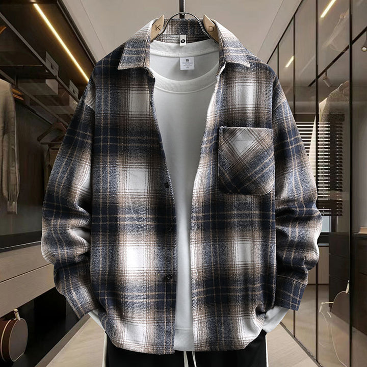 Herren Karierter Shirtjacke Aliams