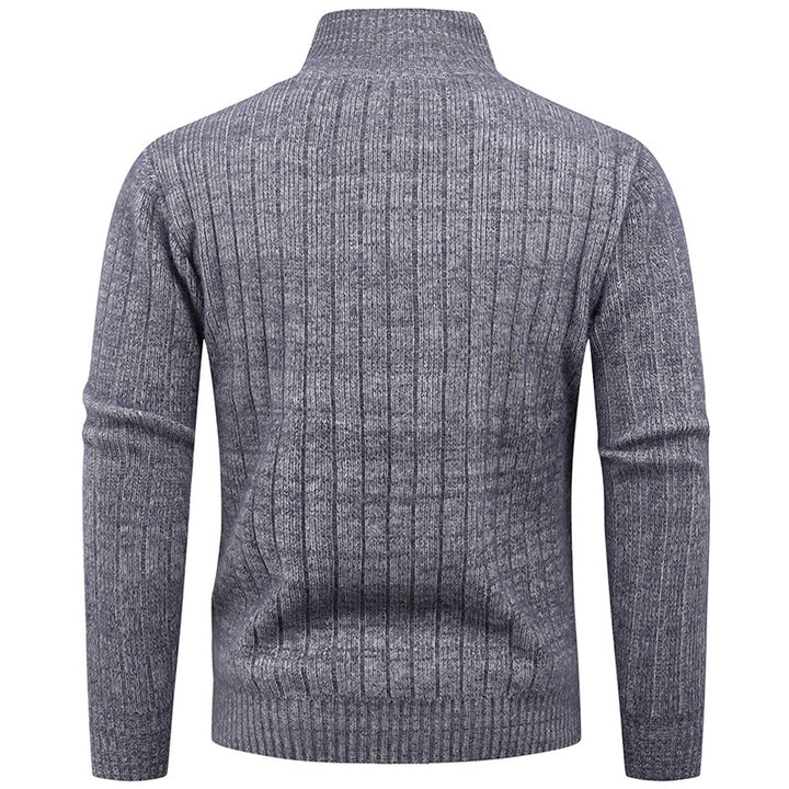 Herren Strickpullover mit modernem Reißverschluss und Rippenstruktur Aliams