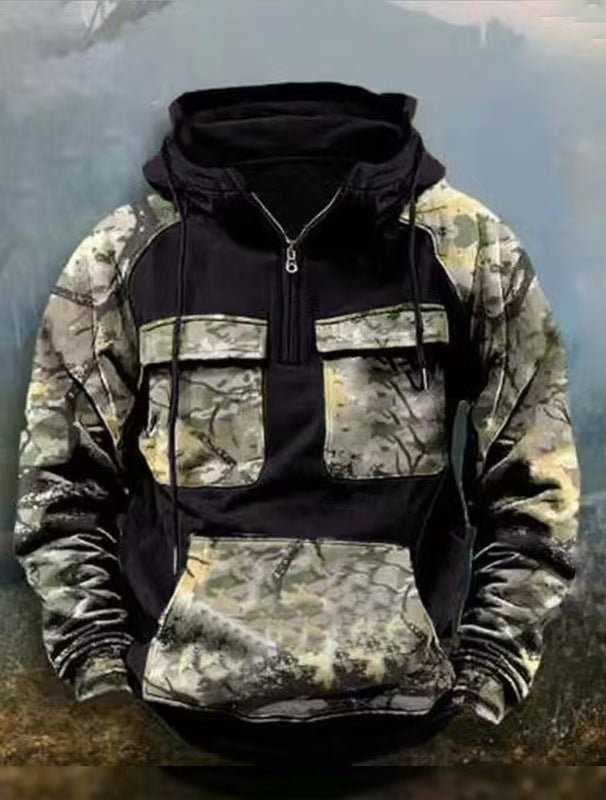 Herren Camouflage Funktionskapuzenpullover Aliams