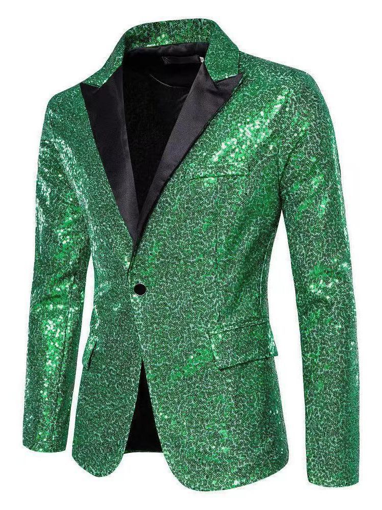 Herren eleganter Pailletten-Blazer mit edel dekorativen Akzenten Aliams