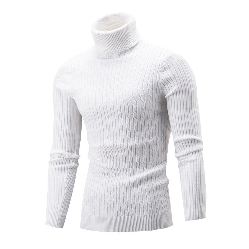 Herren Eleganter Strickpullover mit Stehkragen und feinem Zopfmuster Aliams
