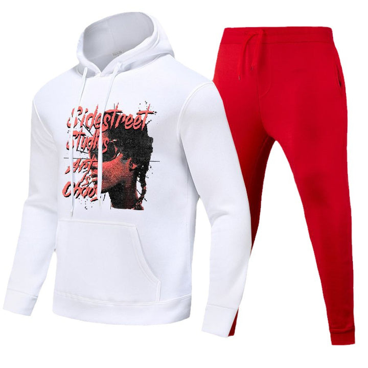 Herren Hoodie und Jogginghose Set mit auffälligem Grafikelement Aliams