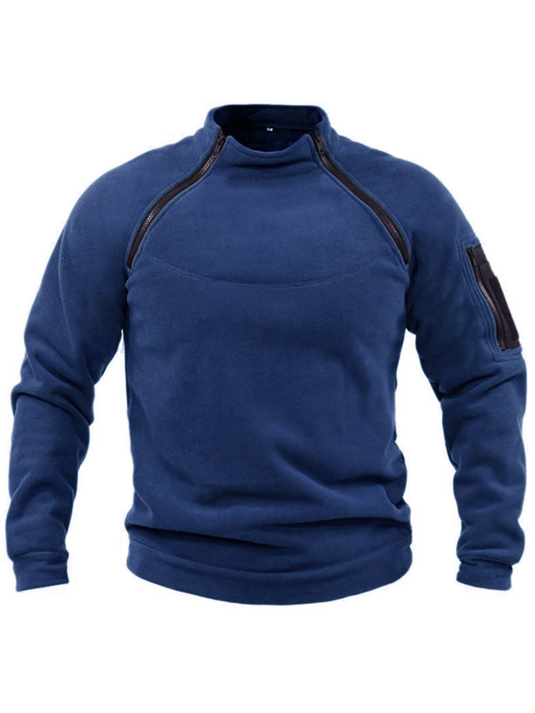 Herren Thermo-Fleecepullover mit hochschließendem Kragen und praktischen Taschen Aliams