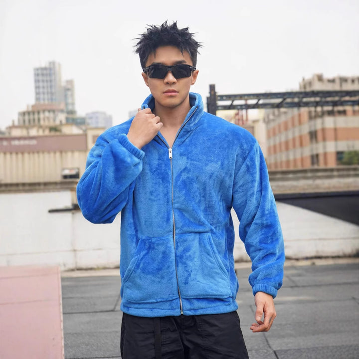 Herren Fleecejacke mit hohem Kragen und weichem Futter Aliams