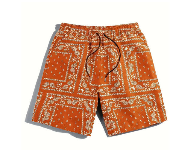 Herren Badeshorts aus atmungsaktivem Material mit modernem Paisleymuster Aliams