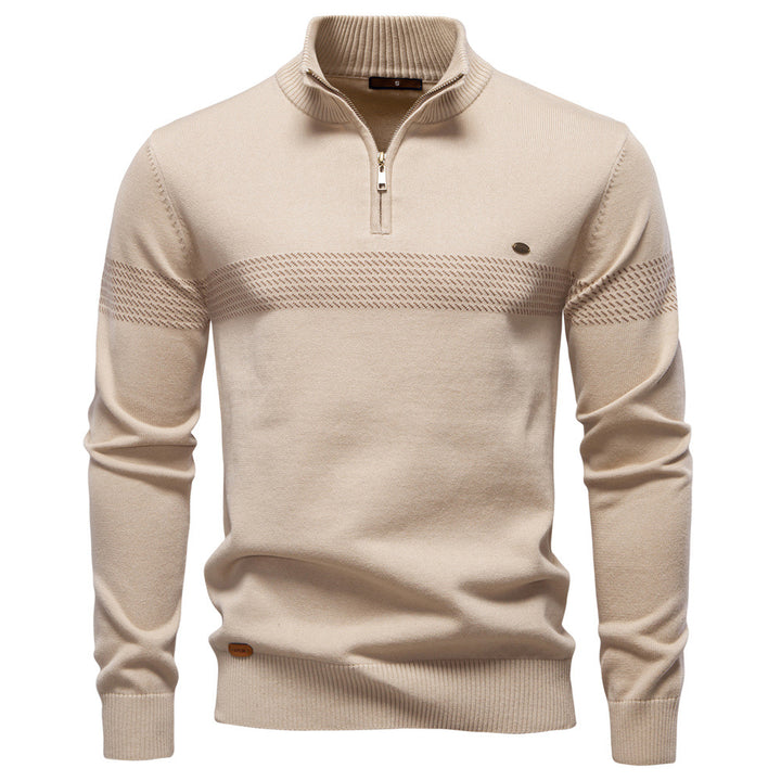 Herren Pullover mit Stehkragen und Reißverschluss Aliams