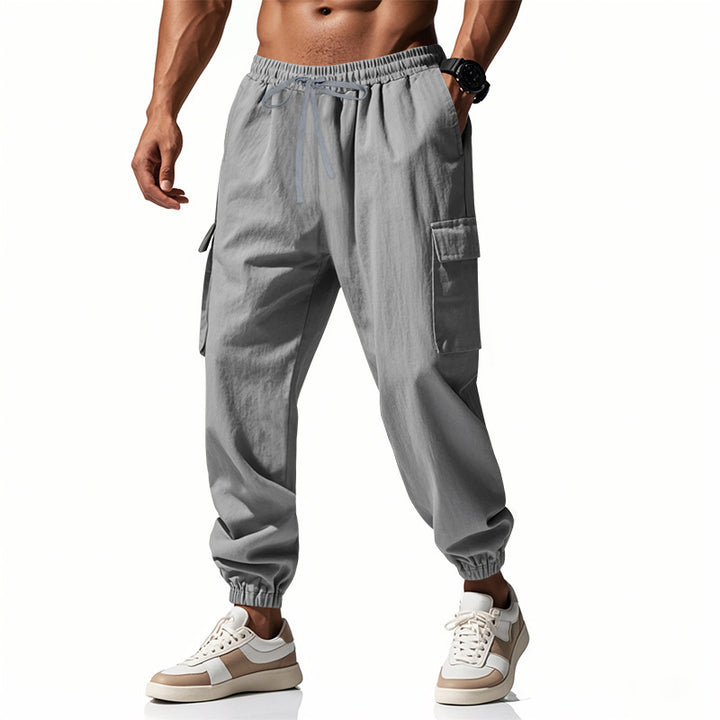 Herren Cargo-Jogginghose mit elastischem Bund und seitlichen Taschen Aliams