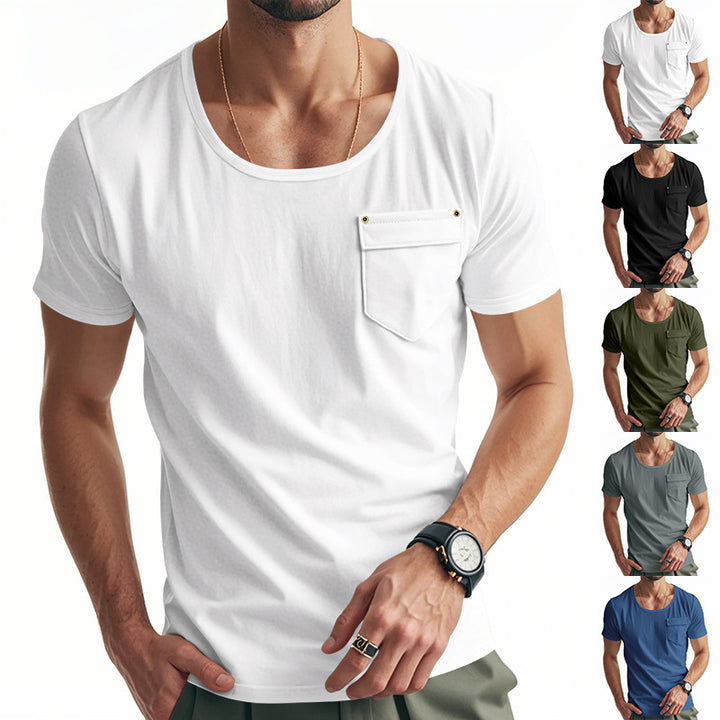 Herren Atmungsaktives T-Shirt mit praktischem Brusttasche Aliams