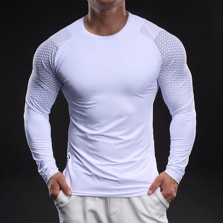Herren sportliches Langarm-Funktionsshirt mit atmungsaktivem Mesh-Einsatz Aliams