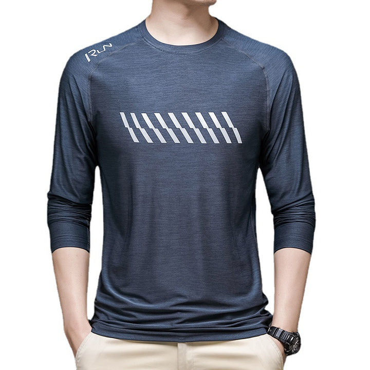 Herren sportliches Langarm-Funktionsshirt mit atmungsaktiven Einsätzen Aliams