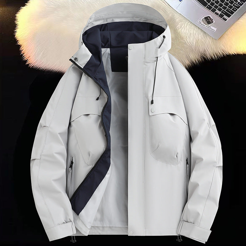 Herren atmungsaktive und wasserabweisende Funktionsjacke mit großzügigen Taschen Aliams