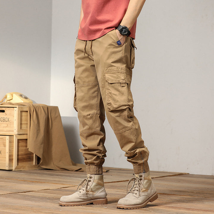 Herren vielseitige Maxcargo-Hose im urbanen Stil mit elastischem Bund und mehreren Taschen Aliams