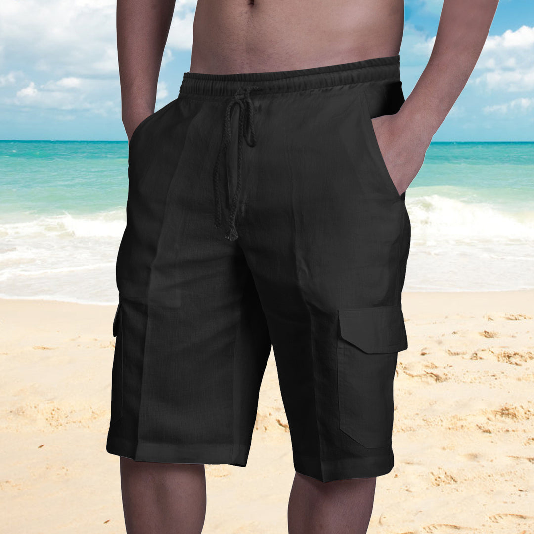 Herren Cargo-Shorts aus leichtem Leinenstoff Aliams