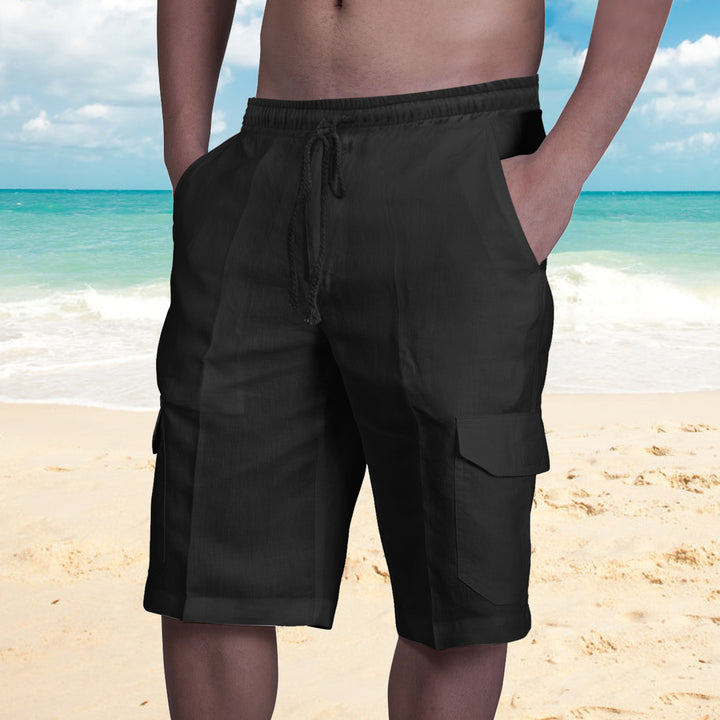 Herren Cargo-Shorts aus leichtem Leinenstoff Aliams