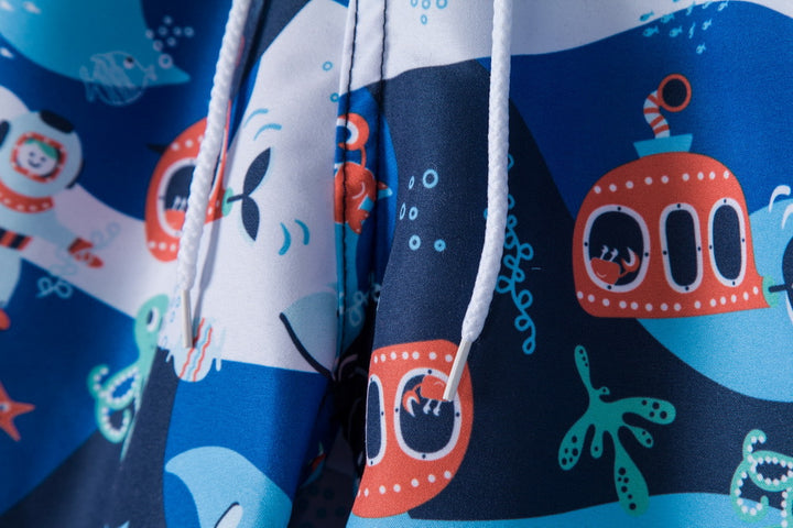 Herren Badeshorts mit tropischem Design und elastischem Bund Aliams